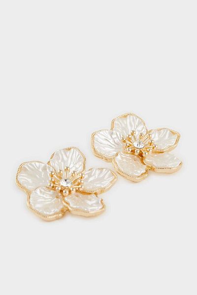 DeFacto Women's Floral Gold Earrings F0897Axns