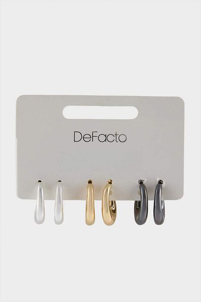 DeFacto Women's Triple Hoop Earrings F5975Axns