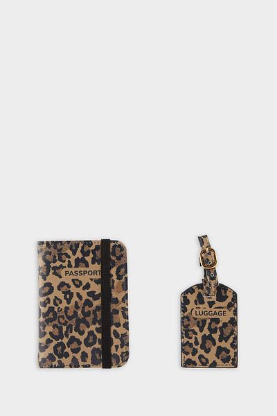 DeFacto Women's Leopard Patterned Faux Leather Passport Holder F4689Axns