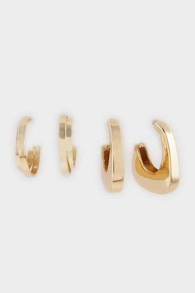 DeFacto Women's 2-Piece Gold Earrings F1393Axns