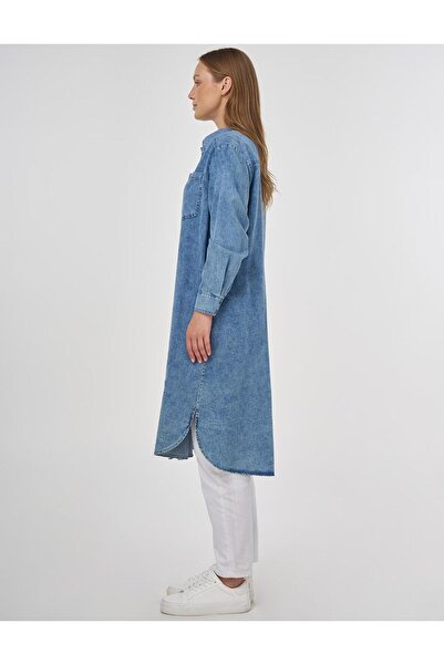 Kayra Lazer Kesim Detaylı Lyocell Tunik Havlu Yıkama