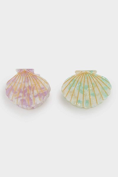DeFacto Women's 2-Piece Seashell Patterned Latch Buckle F0659Axns