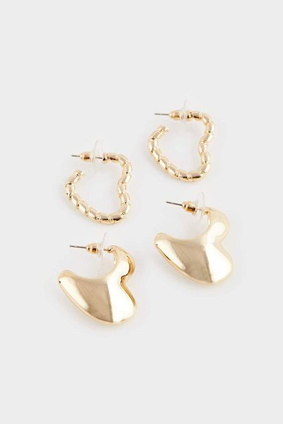 DeFacto Women's 2-Piece Gold Earrings F1410Axns
