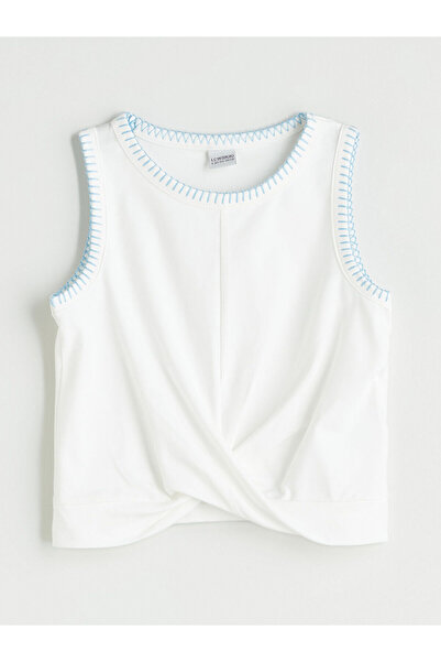 LC Waikiki Tricou crop pentru fete cu guler rotund pentru sezon nou - S5L297Z4