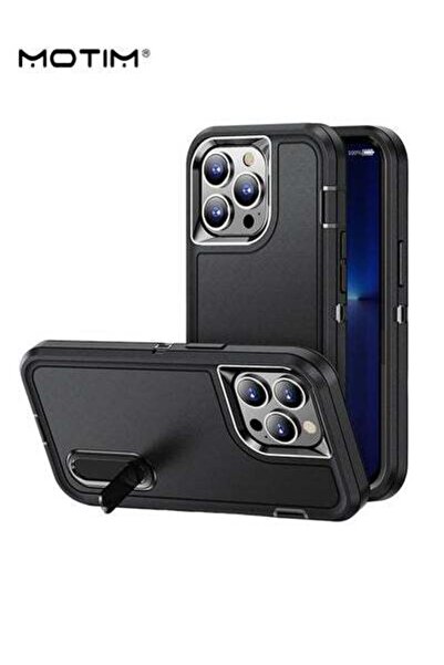 MOTIM غطاء حماية لجهاز iPhone 14 مع حامل غير مرئي، حماية من الصدمات والسقوط ب...