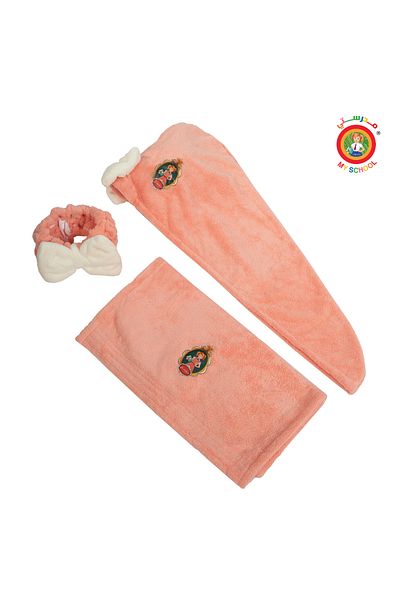 MYSCHOOL My School Towels Set Pink 3 Pieces