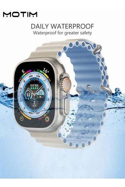 MOTIM Soft Silicone Replacement Strap Wrist Band 49mm 45mm 44mm 42mm For Apple Watch