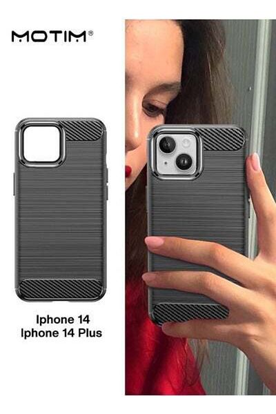 MOTIM Carbon Fiber Case for iPhone 14/14 Plus Ultra Slim Phone Case Shockproof Anti-Scratch Cover