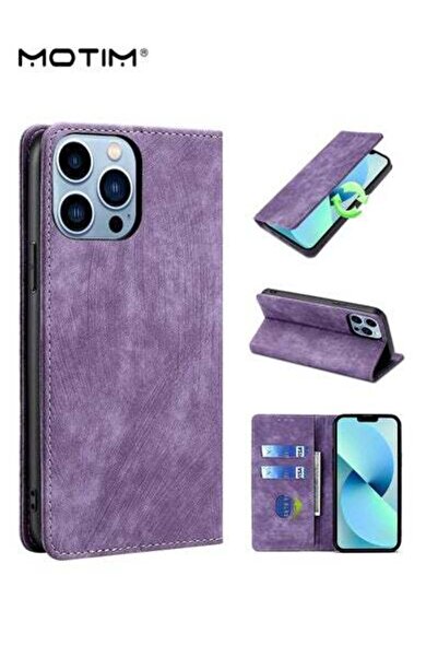 MOTIM جراب iPhone 15 Pro، جراب محفظة جلدي فاخر مضاد للسقوط مع حامل بطاقات