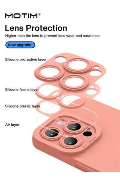 MOTIM Liquid Silicone Case For iPhone 14 Pro, Full-Body Protection Soft Touch Cover