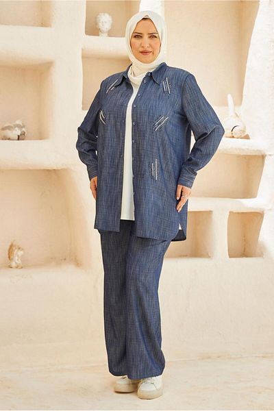 Alvina Linen Effected Trousers Suit 20776