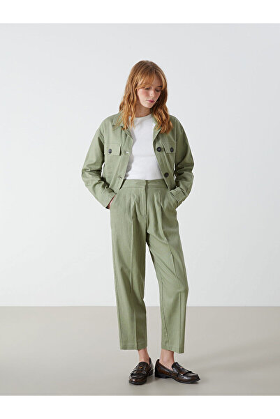 LC Waikiki Peak New Season Carrot Cut Linen Blend Women's Trousers