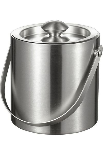 Blusmart Ice Bucket with Lid and Tongs, Double Layer, Stainless Steel, 1.5 L