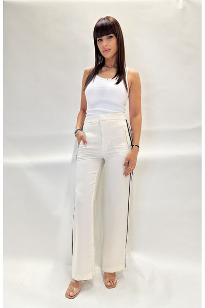 IFASTFASHION High-waisted flared pants with side stripes – elegant and modern cut