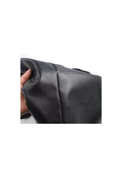 DELUXETUNING Set huse scaune auto, universale, fata-spate, piele ecologica, negru, cu 2 fermuare spate