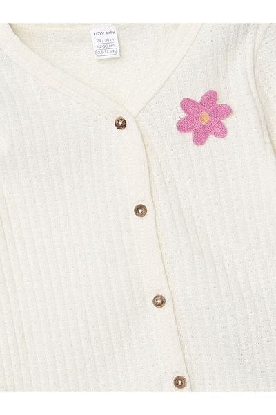 LC Waikiki New Season V-Neck Striped Baby Girl Cardigan - S5J384Z1
