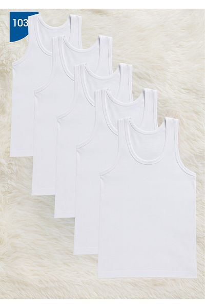 Loule 100% Cotton Men's Clothing 5 Pieces Classic White Undershirt Ll.K10.O30.001
