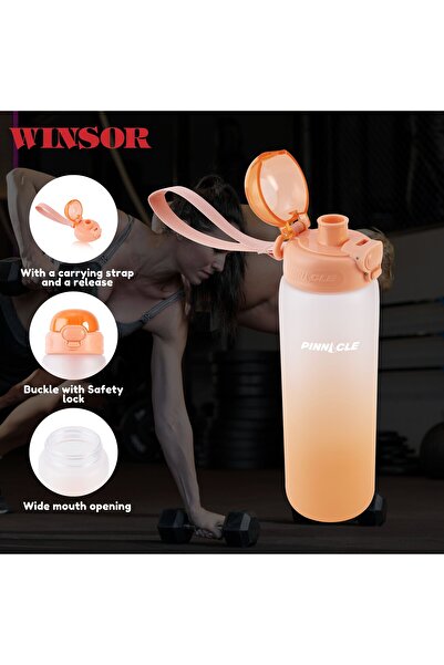 Winsor Pinnacle Promist Large Water Bottle 1L | School Water Bottles (Orange)