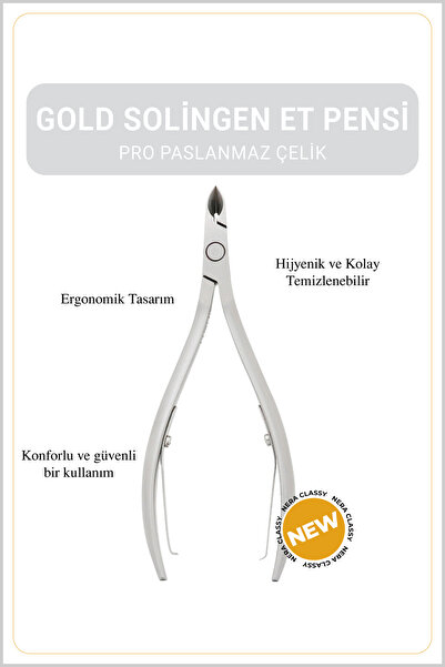Nera Classy Gold Solingen Tırnak Pensi, Kısa Uzun Tırnak Düzeltici, Pens Kesk...