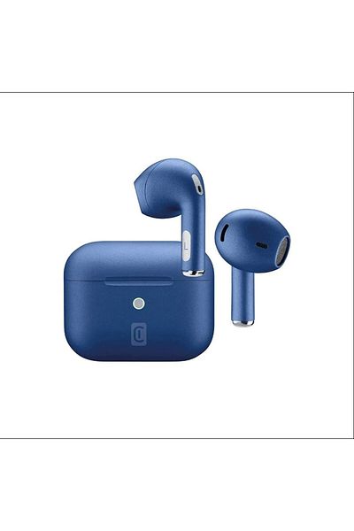 Cellular Line CRYSTAL Bluetooth Earphones with Noise Cancelling and Clear Sound with Up to 14 Hours of Battery Life - Blue
