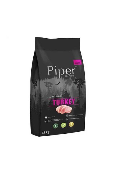 Dolina Noteci Hrană uscată pentru câini Piper Junior, curcan, 12 kg