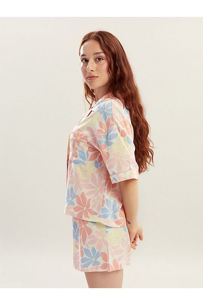 LC Waikiki Set de pijamale pentru femei cu guler cămașă mică