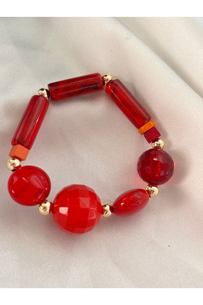 COCOSH TAKI Multiple Bracelet with Red Stone Gold Details
