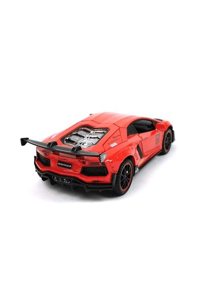 BaoBao Lamborghini Aventador 1:24 Racing Red Diecast Model Car With Spoiler And Butterfly Doors BaoBao