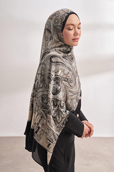 ARMANDA Ethnic Vual Mystique Pattern Special Series Shawl - Μαύρο Κρεμ