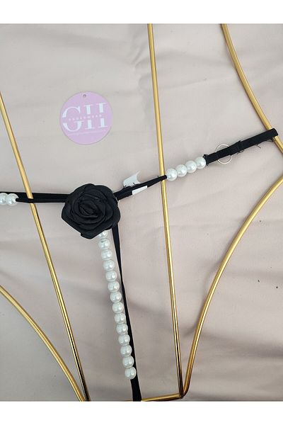 string String Thong Panties with Pearls