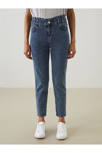 LC Waikiki Pantaloni de damă, slim Mom, cu talie elastică