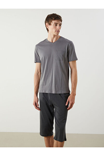 LC Waikiki Özmarka Νέα Σεζόν Ανδρικό Σετ Πιτζάμες Τυπικής Εφαρμογής με Σορτς