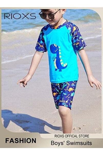 RIOXS طقم ملابس سباحة واقية من الطفح الجلدي للأولاد، ملابس رياضات مائية للأطف...