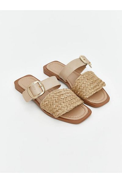 LC Waikiki Lcw Steps Brown Double Striped Women's Slippers