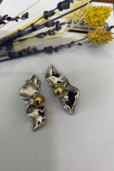 İthal 1536 Imported Half Moon Design Earrings