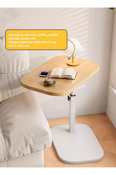 sharpdo Nordic Retro Sofa Lifting Side Table, Movable Living Room Corner Sofa Side Table