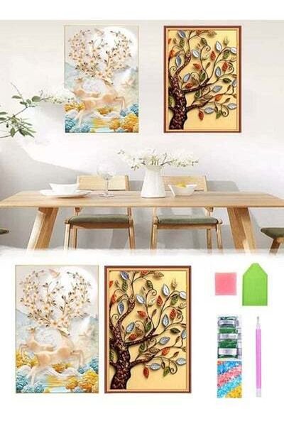 VAODO 2PCS DIY Diamond Painting Set Different Shape Diamond Painting Dot Diamond Painting Wall Decoration