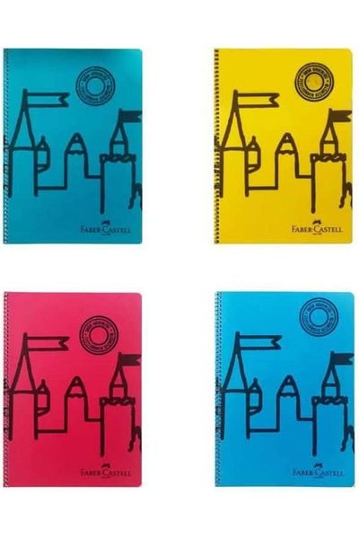 Mena Rise Diyar-Ifırsatshop Castle Patterned Spiral Notebook, A4, 120 Sheets, 70g Paper, Unlined, Dayanlı