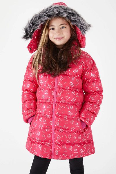 gnygiyim Girls' Coat Snow Pattern Hooded down Jacket