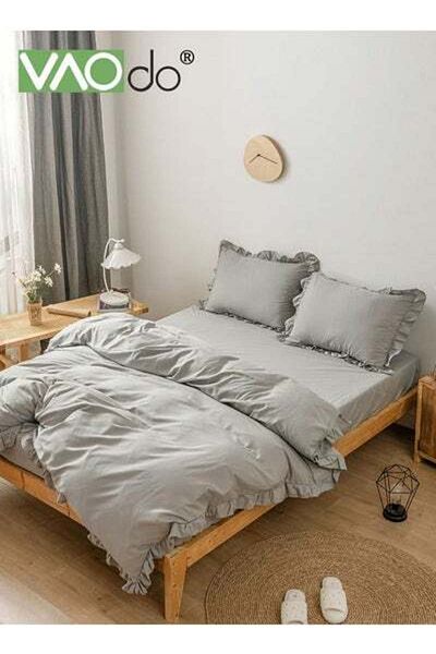 VAODO Bedding Fitted Sheet Bottom Sheet Deep Pocket Microfiber Shrinkage Fade Resistant-Easy Pillowcase