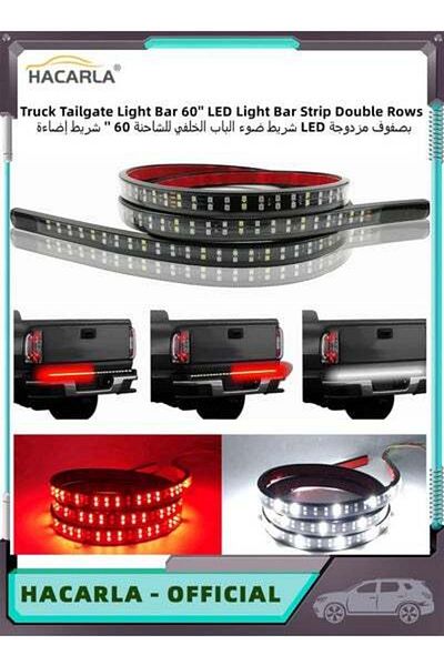 MOTIM Truck Tailgate Light Bar 60 Inch LED Strip with Red Running Brake White Reverse Red Turning Lights