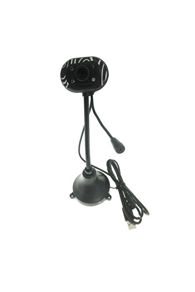 OEM USB Webcam, with desk stand, microphone, flexible arm, nightvision, 480p, black