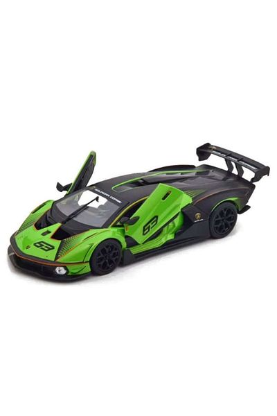 BaoBao Lamborghini SCV12 green and black model car, 1:24 scale metal model, sporty design - BAOBAO