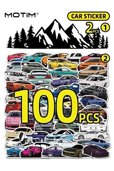 MOTIM Sport Car Racing Stickers 100Pcs JDM Sports Car Stickers Racing Graffit...