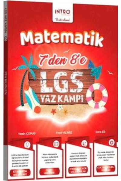 İntro Yayınları İntro Yayınları 7 den 8 e Geçenler için LGS Matematik Yaz Kam...