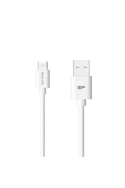 Silicon Power Cablu USB 2.0 tata la microUSB tata, Silicon Power Boost Link LK30, 1m, 2.4A, alb