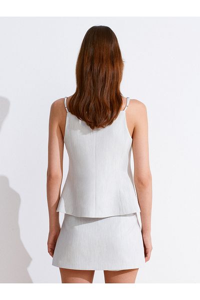 Dilvin 60585 Suspender Vest-Light Gray