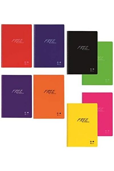 Mena Rise Diyar-Ifırsatshop Color A4 80 Yp. Striped Pp Cover Spiral Free Notebook 1017157