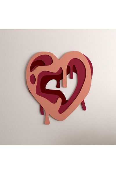 4gdran Surrealist art sculpture depicting a love heart