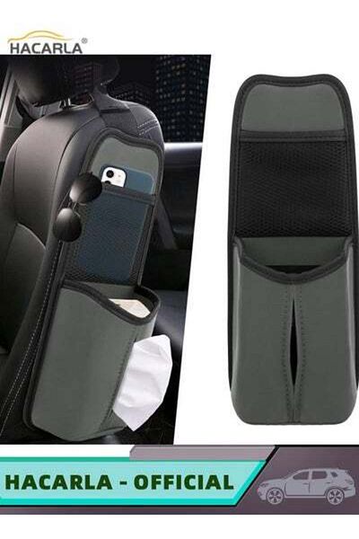 MOTIM Car Seat Side Organizer Hanging Tissue Holder Box Dispenser Bag Storage Pocket Car Seat Hooks